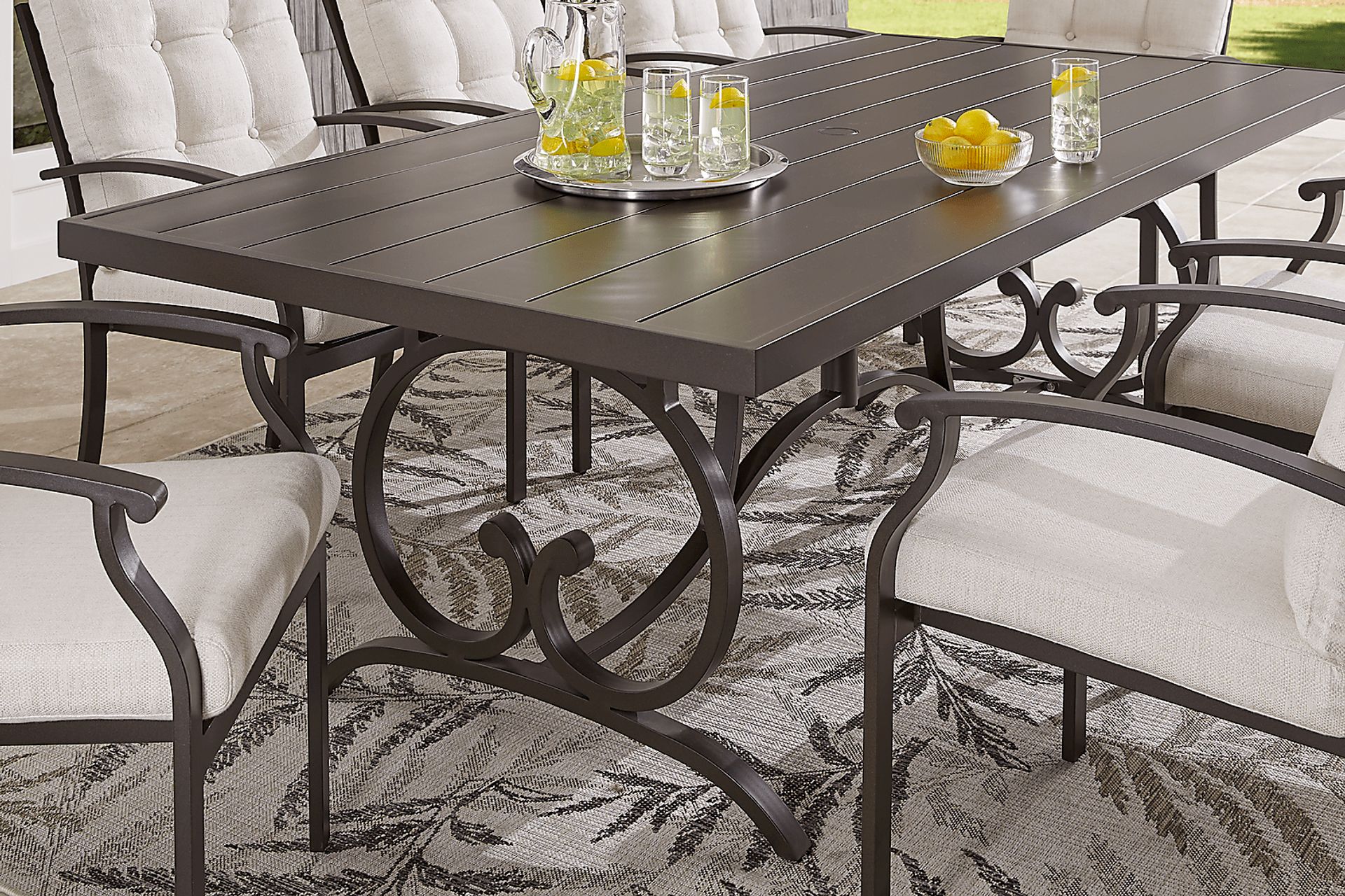 Lake Breeze Aged Bronze 90 in. Rectangle Outdoor Dining Table - Image 2