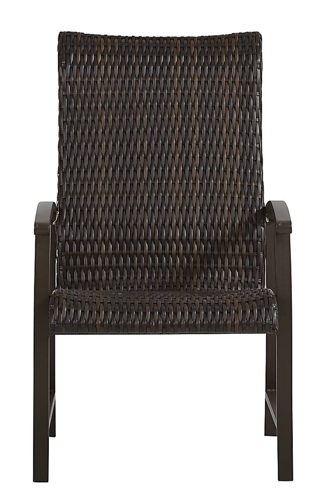 Lake Breeze Aged Bronze Black Wicker Outdoor Dining Chair - Thumbnail - Image 2