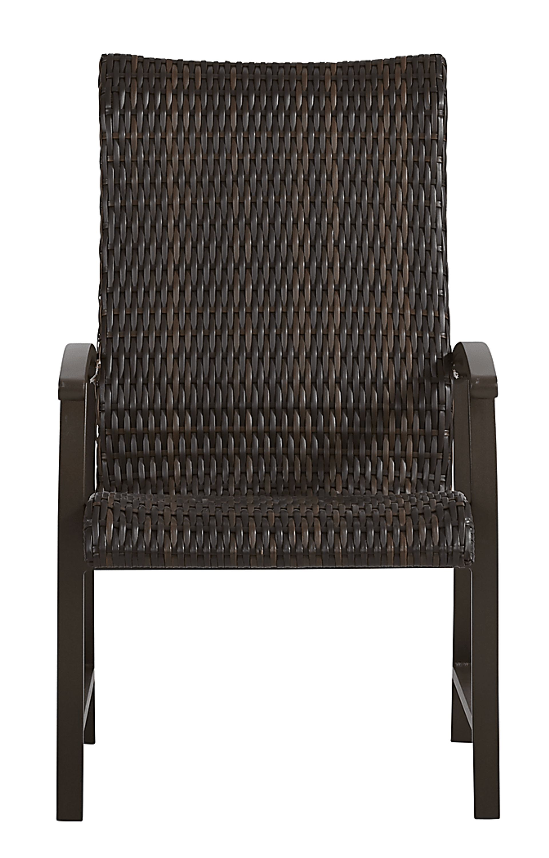 Lake Breeze Aged Bronze Black Wicker Outdoor Dining Chair - Image 2