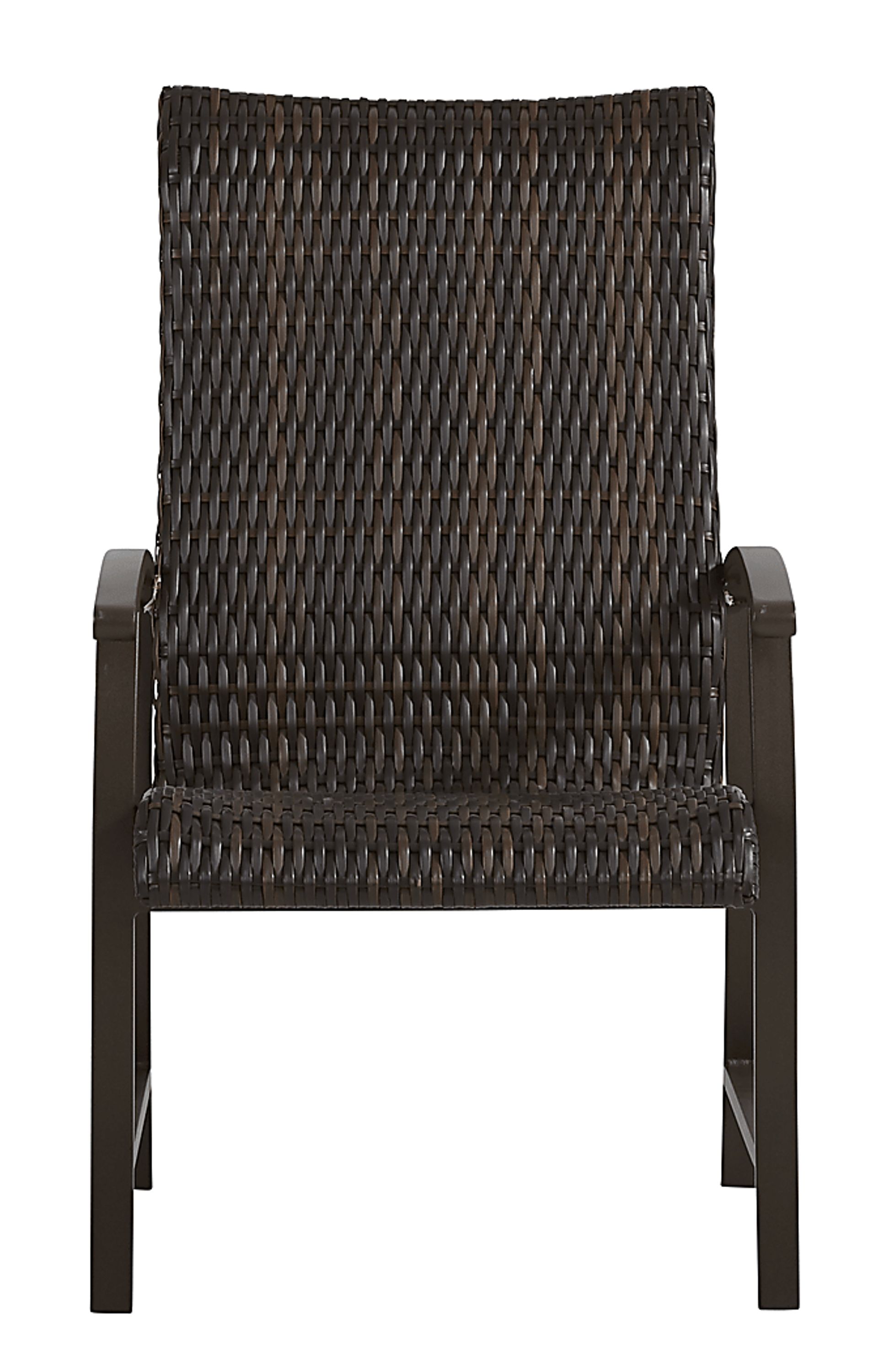 Lake Breeze Aged Bronze Black Wicker Outdoor Dining Chair - Image 2