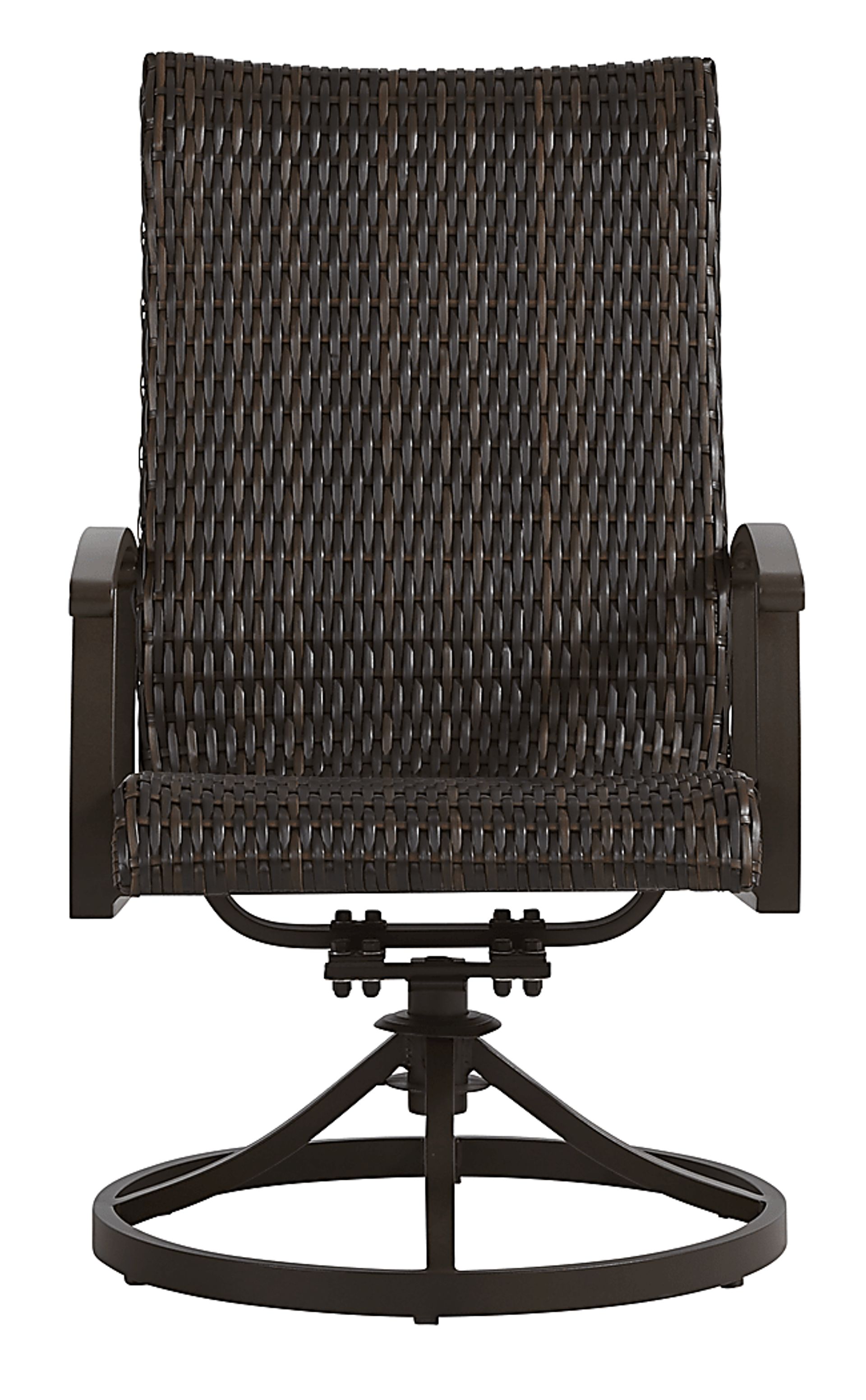Lake Breeze Aged Bronze Black Wicker Outdoor Swivel Dining Chair - Image 2