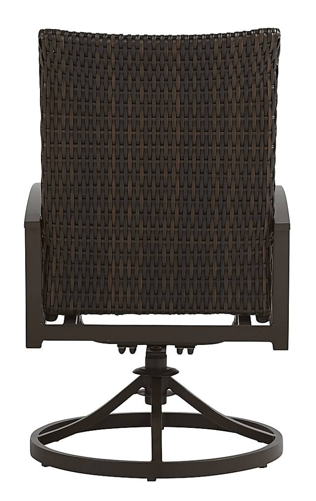 Lake Breeze Aged Bronze Black Wicker Outdoor Swivel Dining Chair - Thumbnail - Image 3