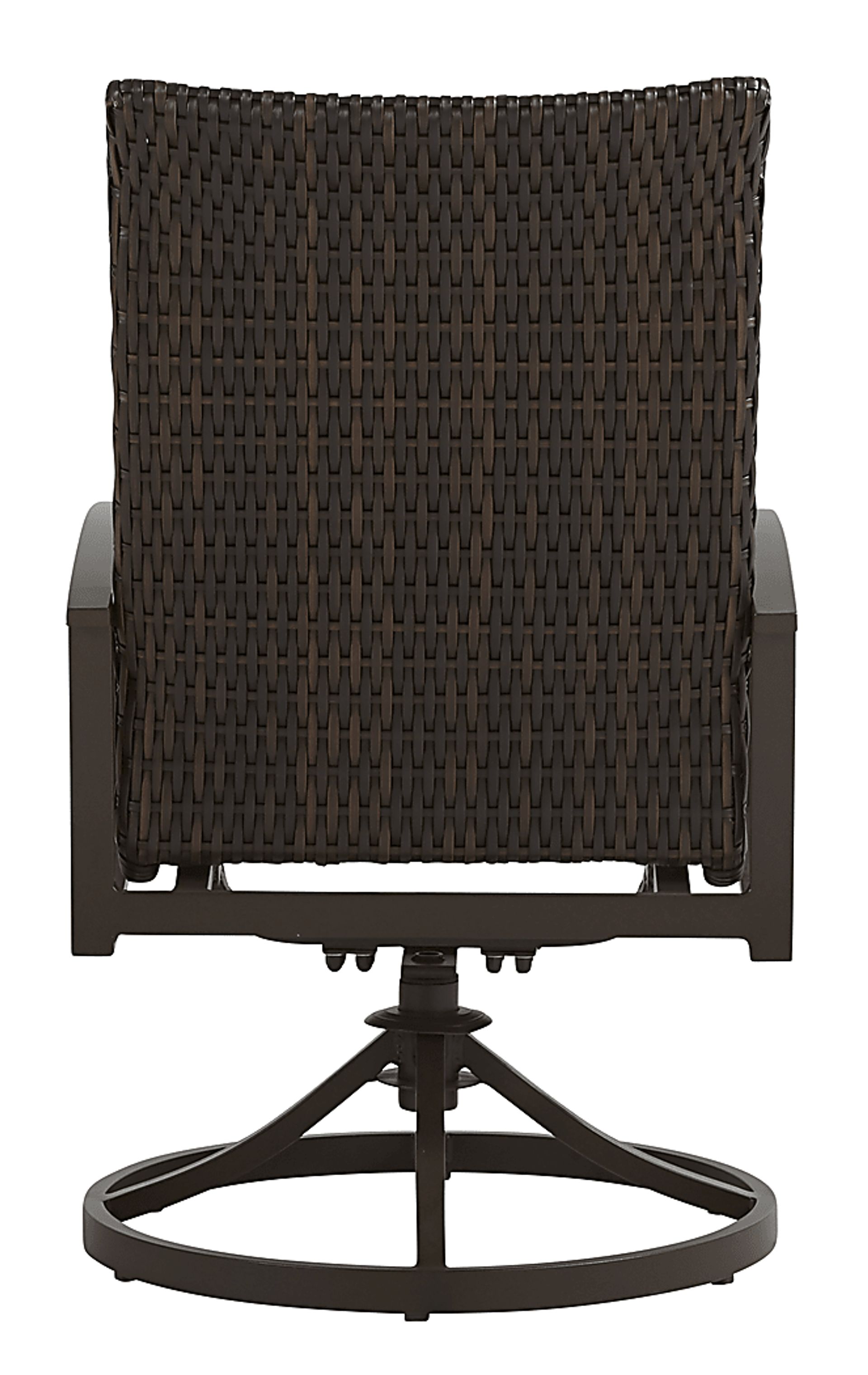 Lake Breeze Aged Bronze Black Wicker Outdoor Swivel Dining Chair - Image 3