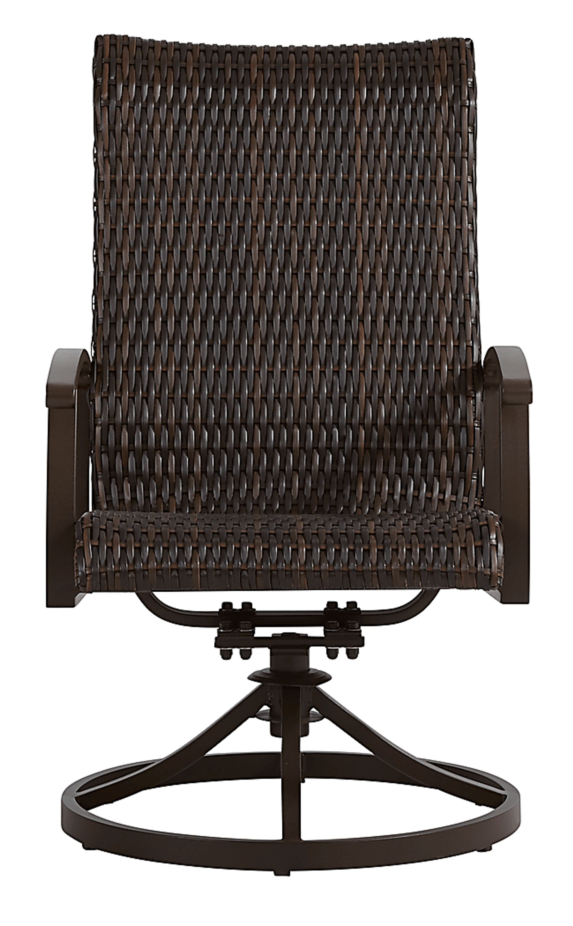 Lake Breeze Aged Bronze Black Wicker Outdoor Swivel Dining Chair - Image 2