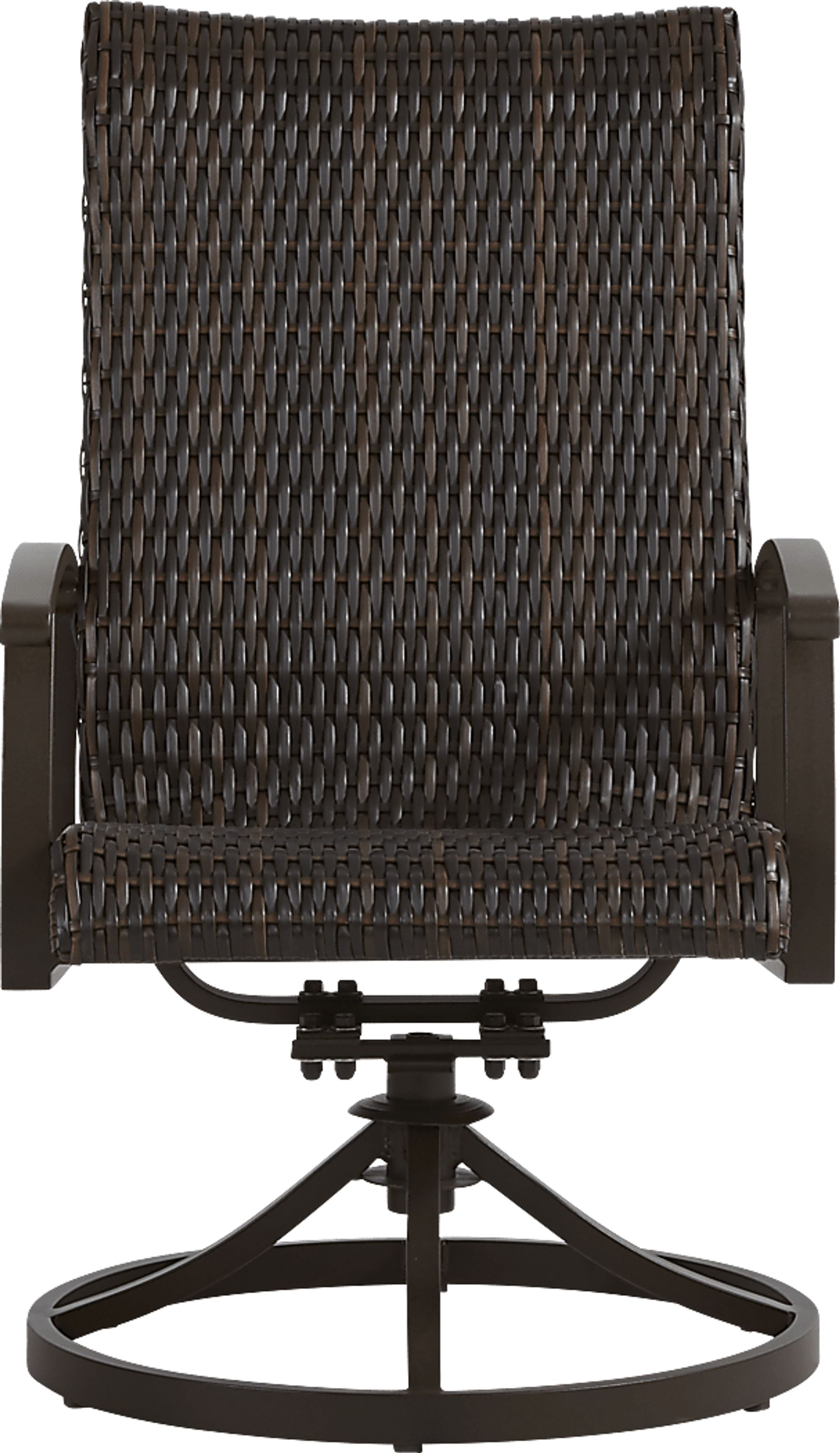 Lake Breeze Aged Bronze Black Wicker Outdoor Swivel Dining Chair - Image 2