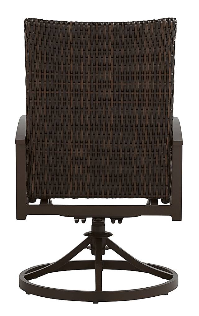 Lake Breeze Aged Bronze Black Wicker Outdoor Swivel Dining Chair - Thumbnail - Image 3
