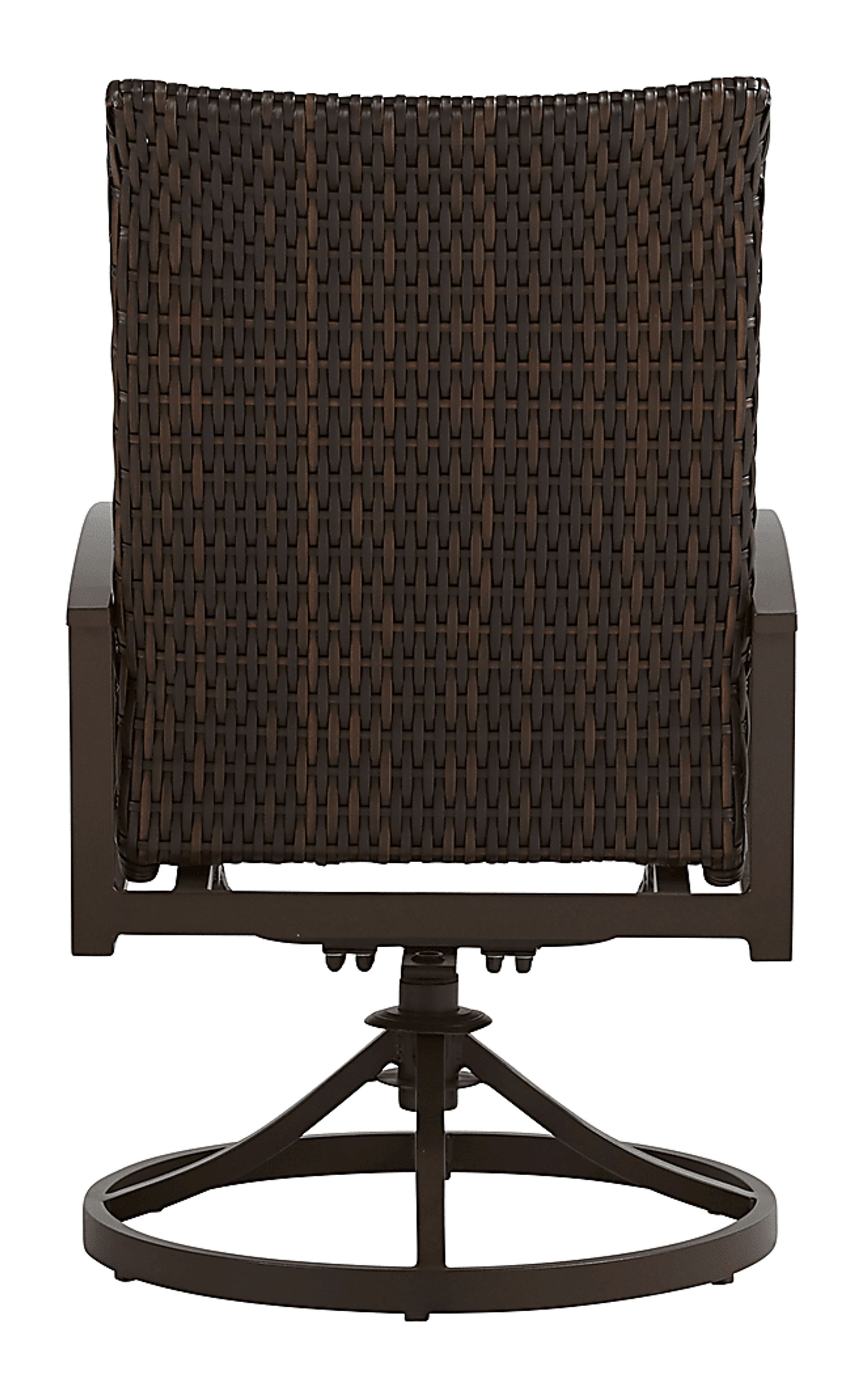 Lake Breeze Aged Bronze Black Wicker Outdoor Swivel Dining Chair - Image 3