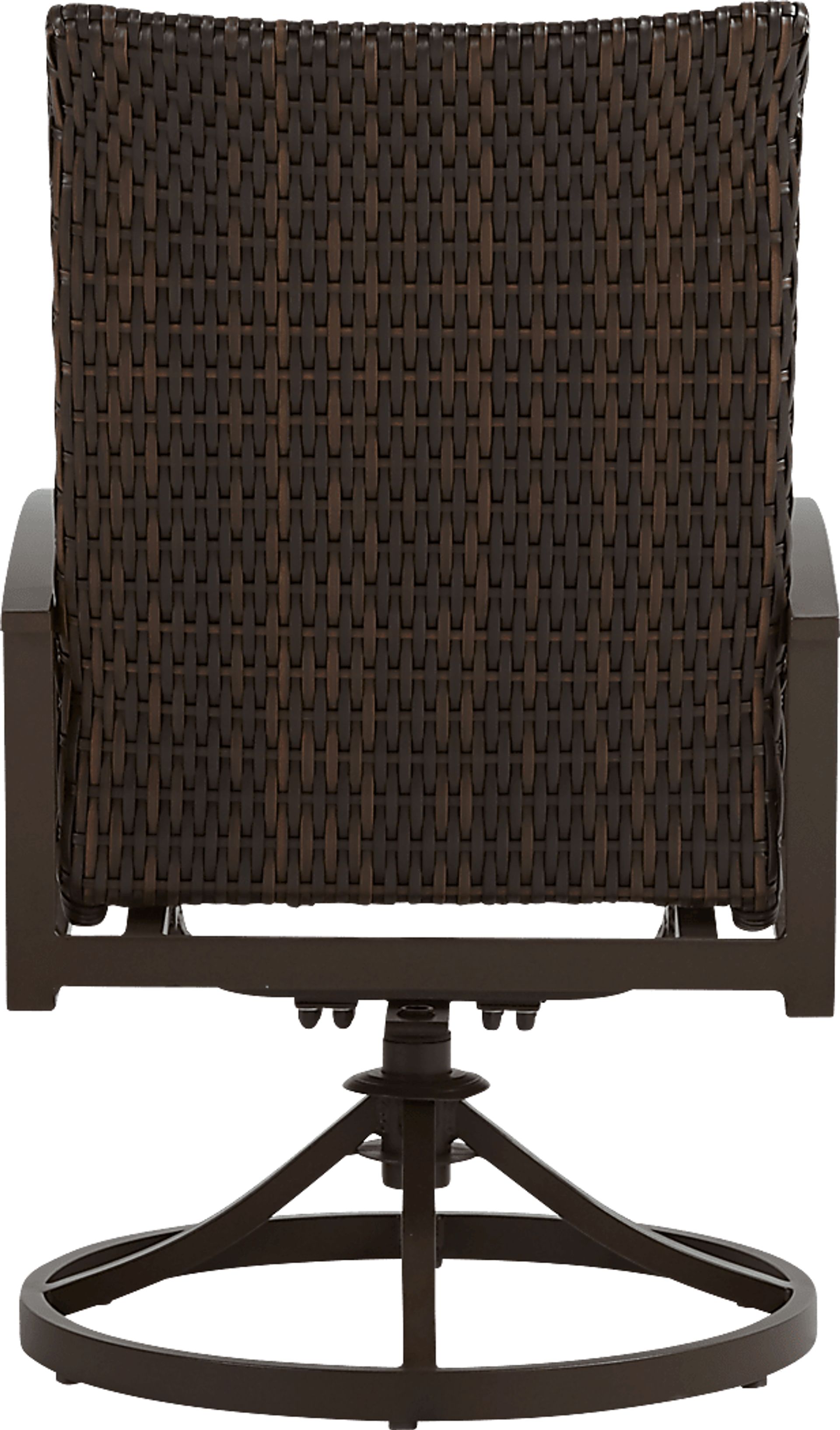 Lake Breeze Aged Bronze Black Wicker Outdoor Swivel Dining Chair - Image 3