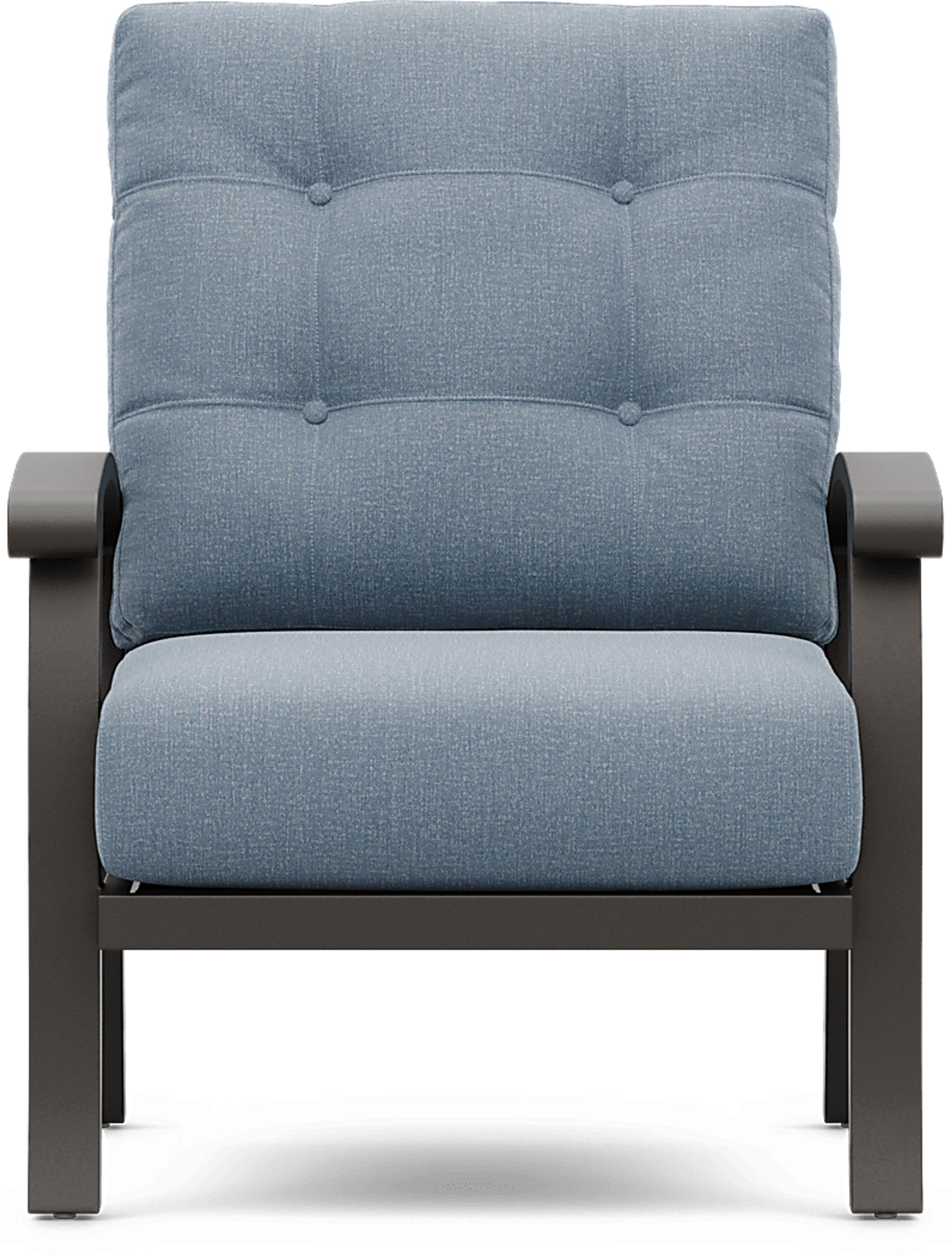Lake Breeze Aged Bronze 3 Pc Outdoor Seating Set with Blueberry Cushions - Image 5