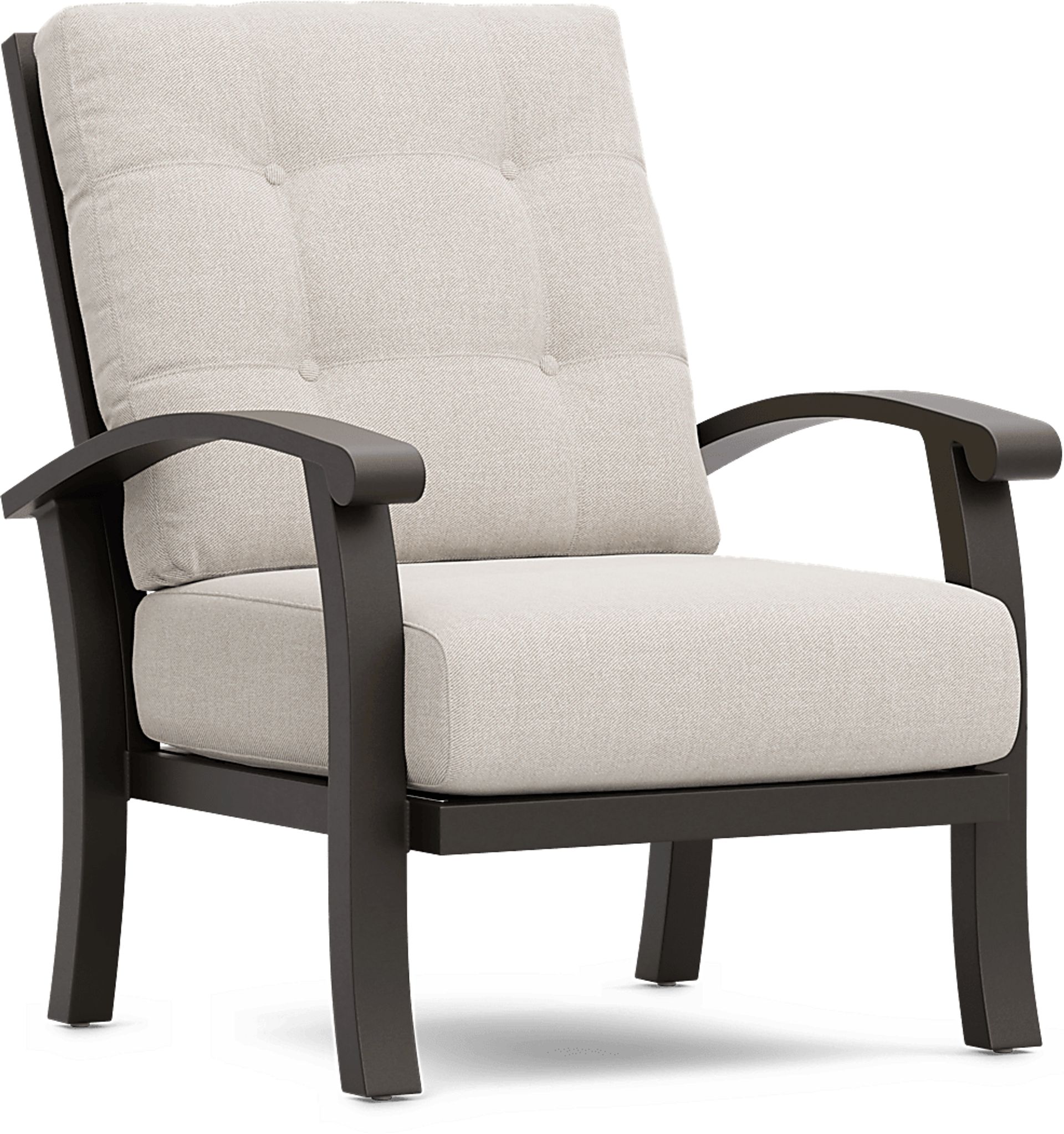 Lake Breeze Aged Bronze Outdoor Club Chair with Desert Cushions - Image 1