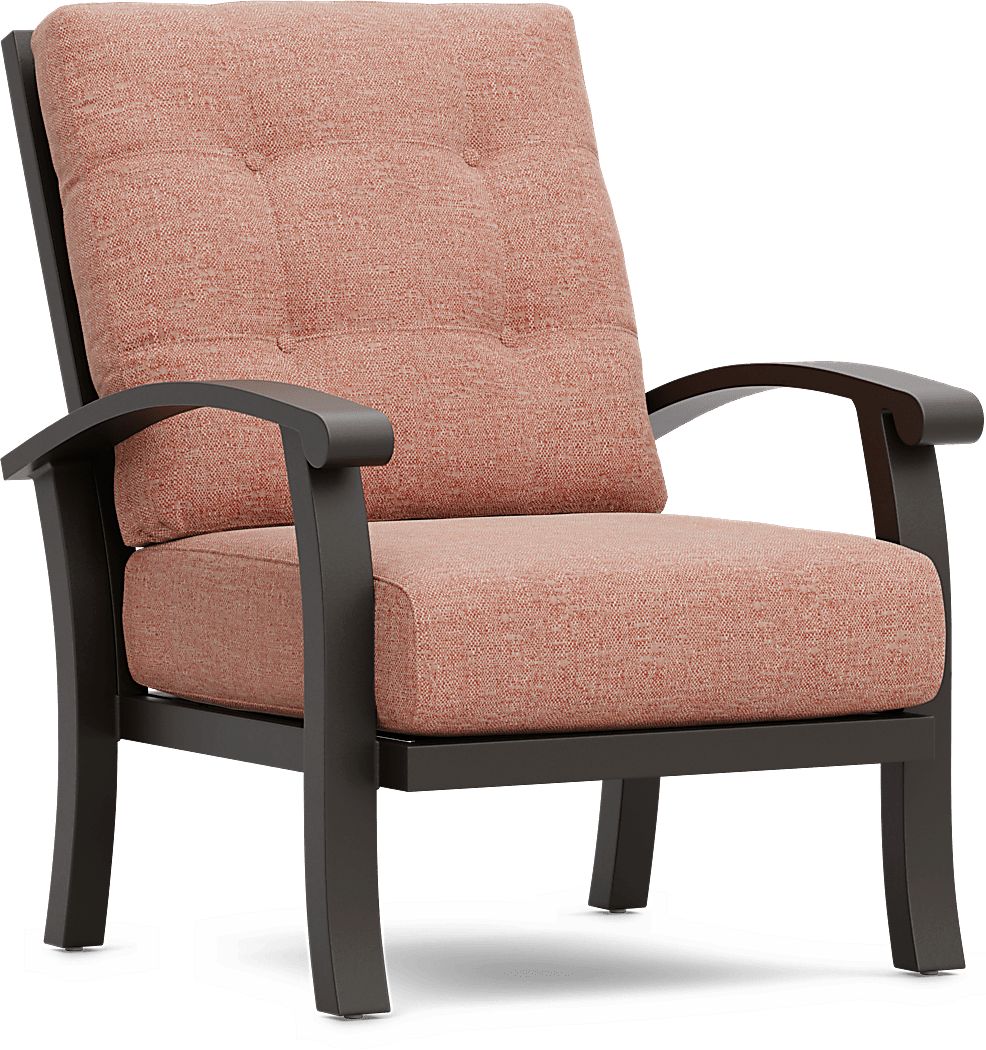 Lake Breeze Aged Bronze Outdoor Club Chair with Terracotta Cushions