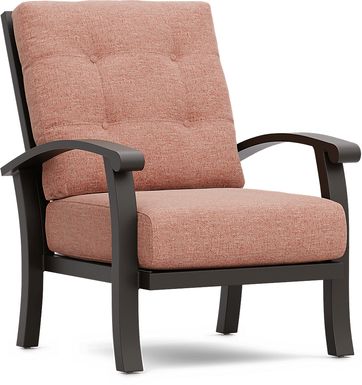 Lake Breeze Aged Bronze Outdoor Club Chair with Terracotta Cushions