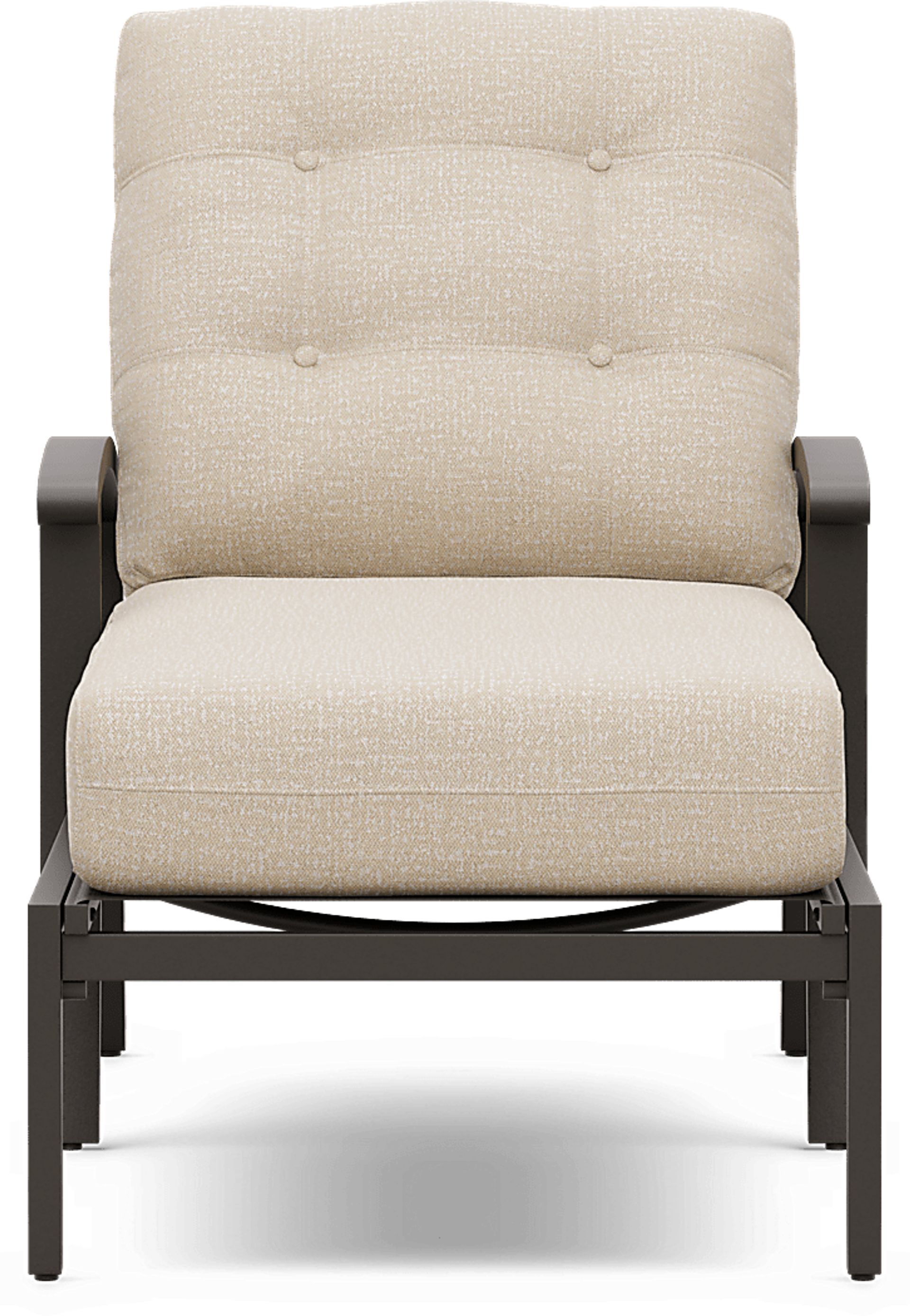 Lake Breeze Aged Bronze Outdoor Chaise with Hemp-Colored Cushions - Image 2