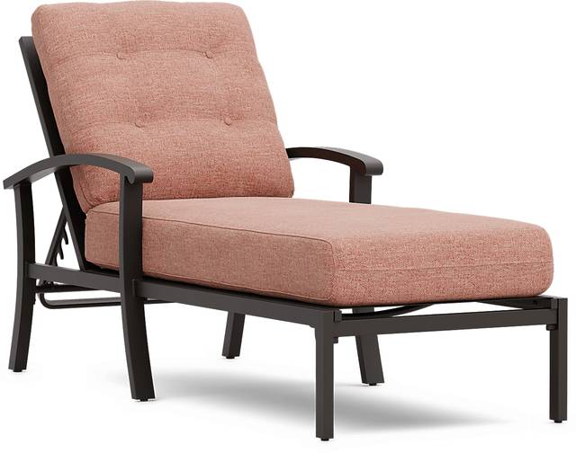 Lake Breeze Aged Bronze Outdoor Chaise with Terracotta Cushions - Thumbnail - Image 1
