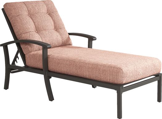Lake Breeze Aged Bronze Outdoor Chaise with Terracotta Cushions