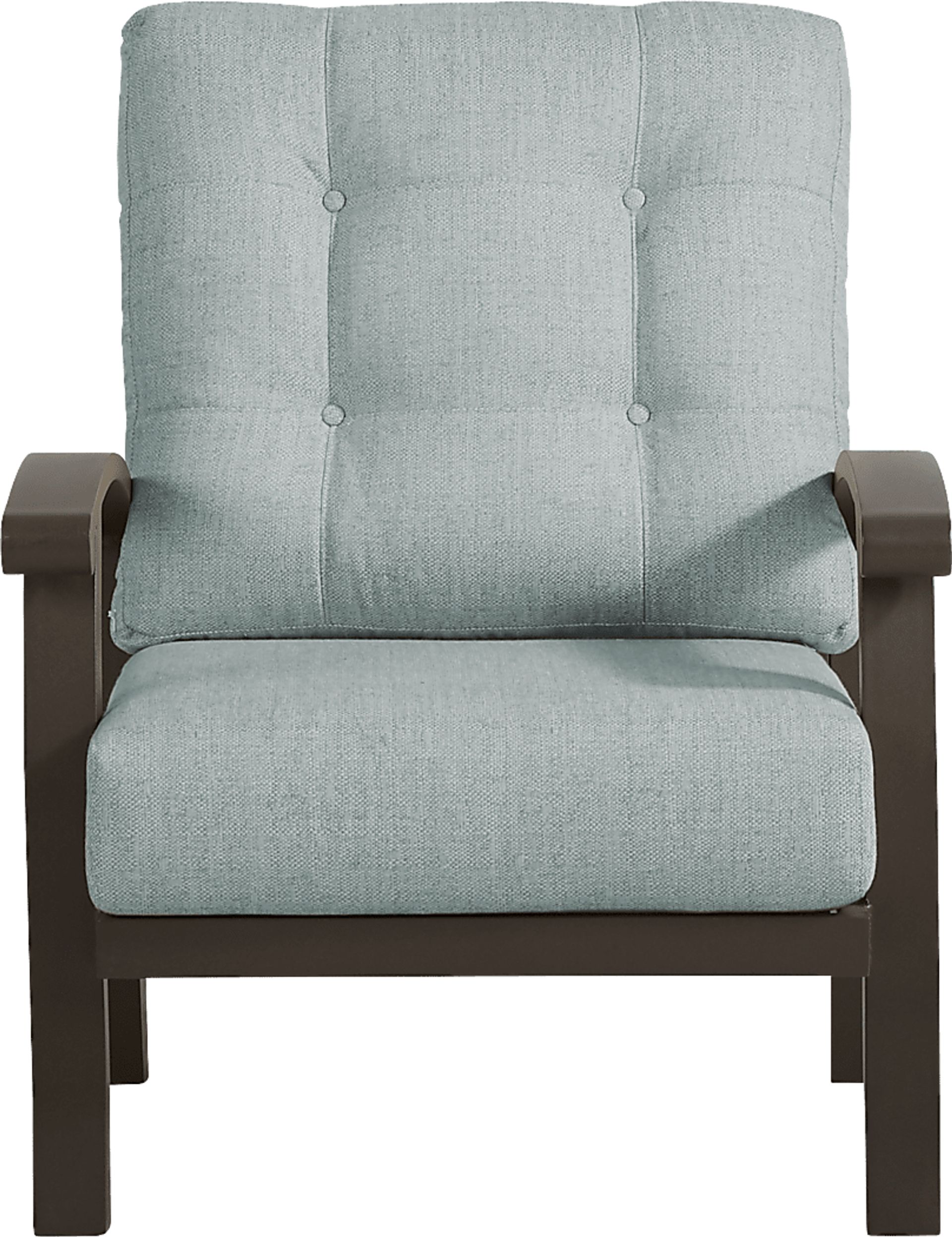 Lake Breeze Aged Bronze 4 Pc Outdoor Seating Set with Mist Cushions - Image 4