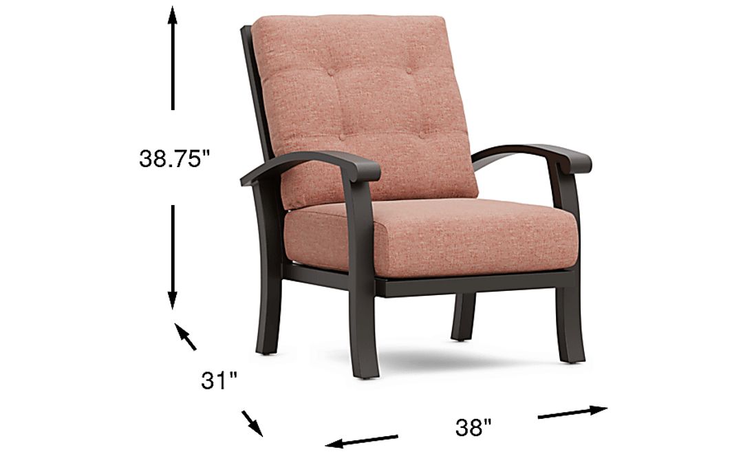 Lake Breeze Aged Bronze Outdoor Club Chair with Terracotta Cushions