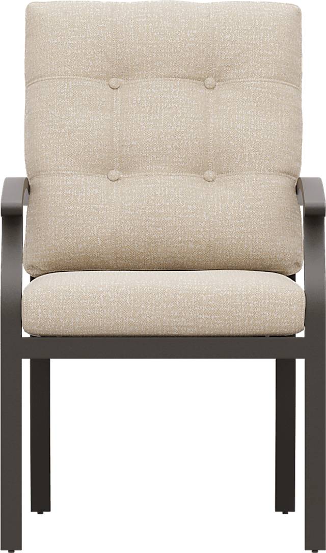 Lake Breeze Aged Bronze Outdoor Dining Chair with Hemp-Colored Cushions - Thumbnail - Image 2
