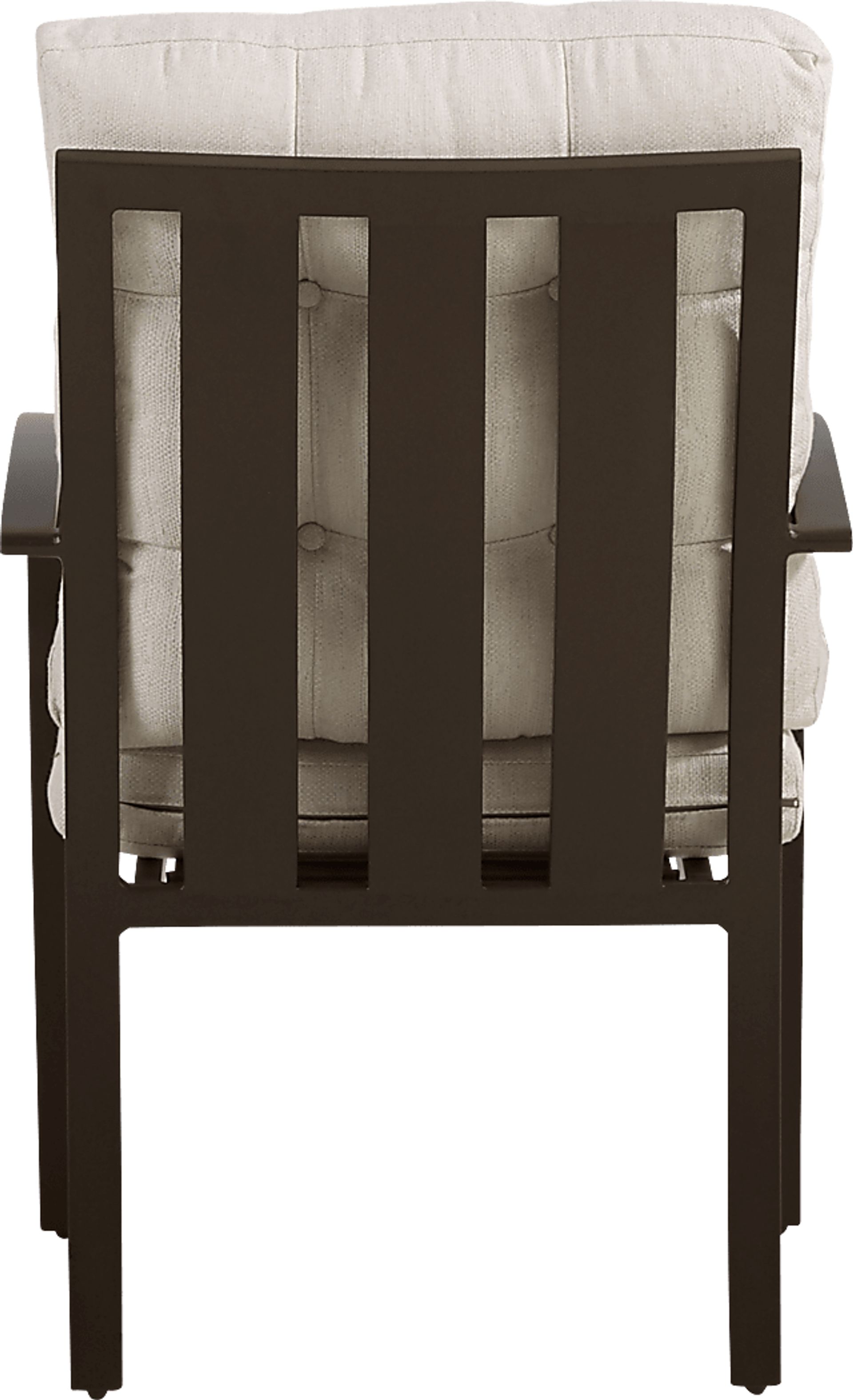 Lake Breeze Aged Bronze Outdoor Dining Chair with Parchment Cushions - Image 4