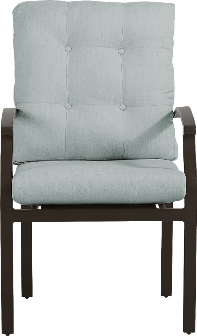 Lake Breeze Aged Bronze Outdoor Dining Chair with Mist Cushions - Thumbnail - Image 3