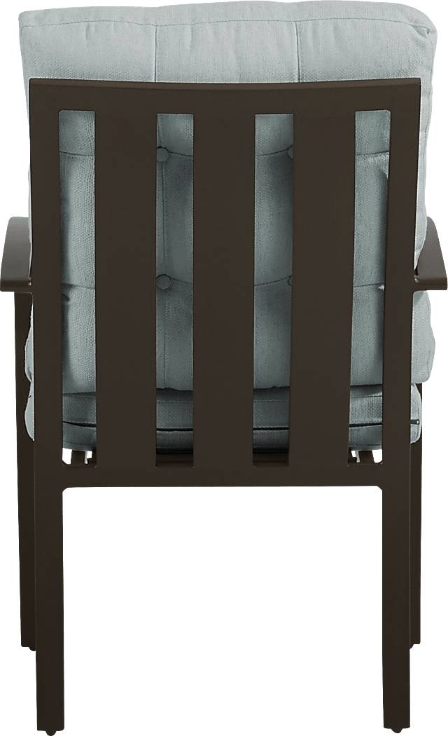 Lake Breeze Aged Bronze Outdoor Dining Chair with Mist Cushions - Thumbnail - Image 4