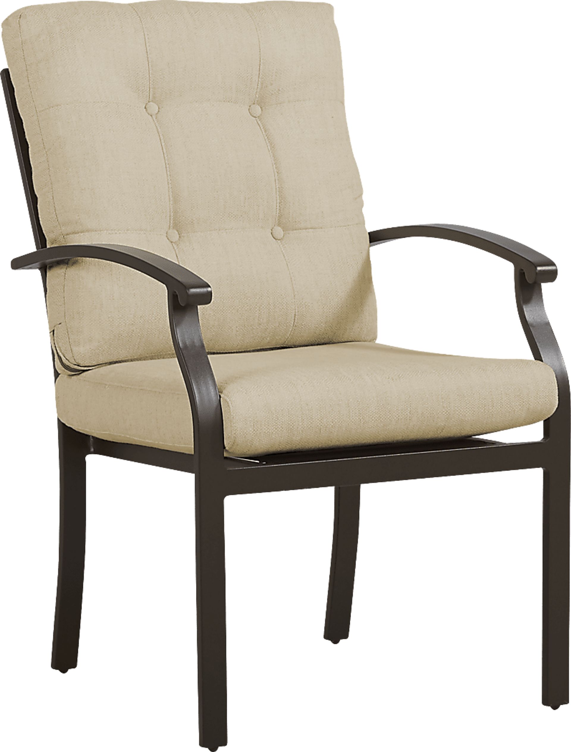 Lake Breeze Aged Bronze Outdoor Dining Chair with Straw Cushions - Image 1
