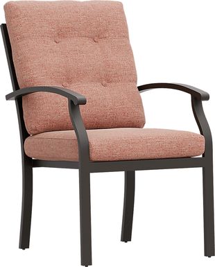 Lake Breeze Aged Bronze Outdoor Dining Chair with Terracotta Cushions