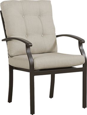 Lake Breeze Aged Bronze Outdoor Dining Chair with Wren Cushions