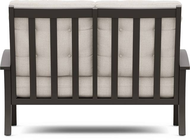 Lake Breeze Aged Bronze Outdoor Loveseat with Desert Cushions - Thumbnail - Image 3