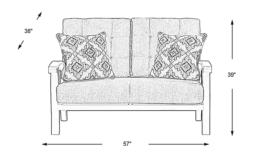 Lake Breeze Aged Bronze Outdoor Loveseat With Seafoam Cushions