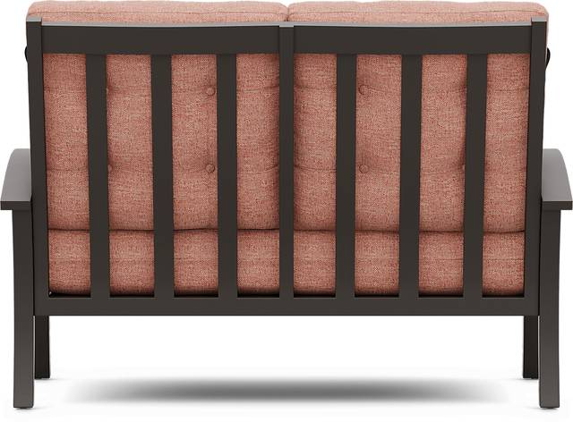 Lake Breeze Aged Bronze Outdoor Loveseat with Terracotta Cushions - Thumbnail - Image 3