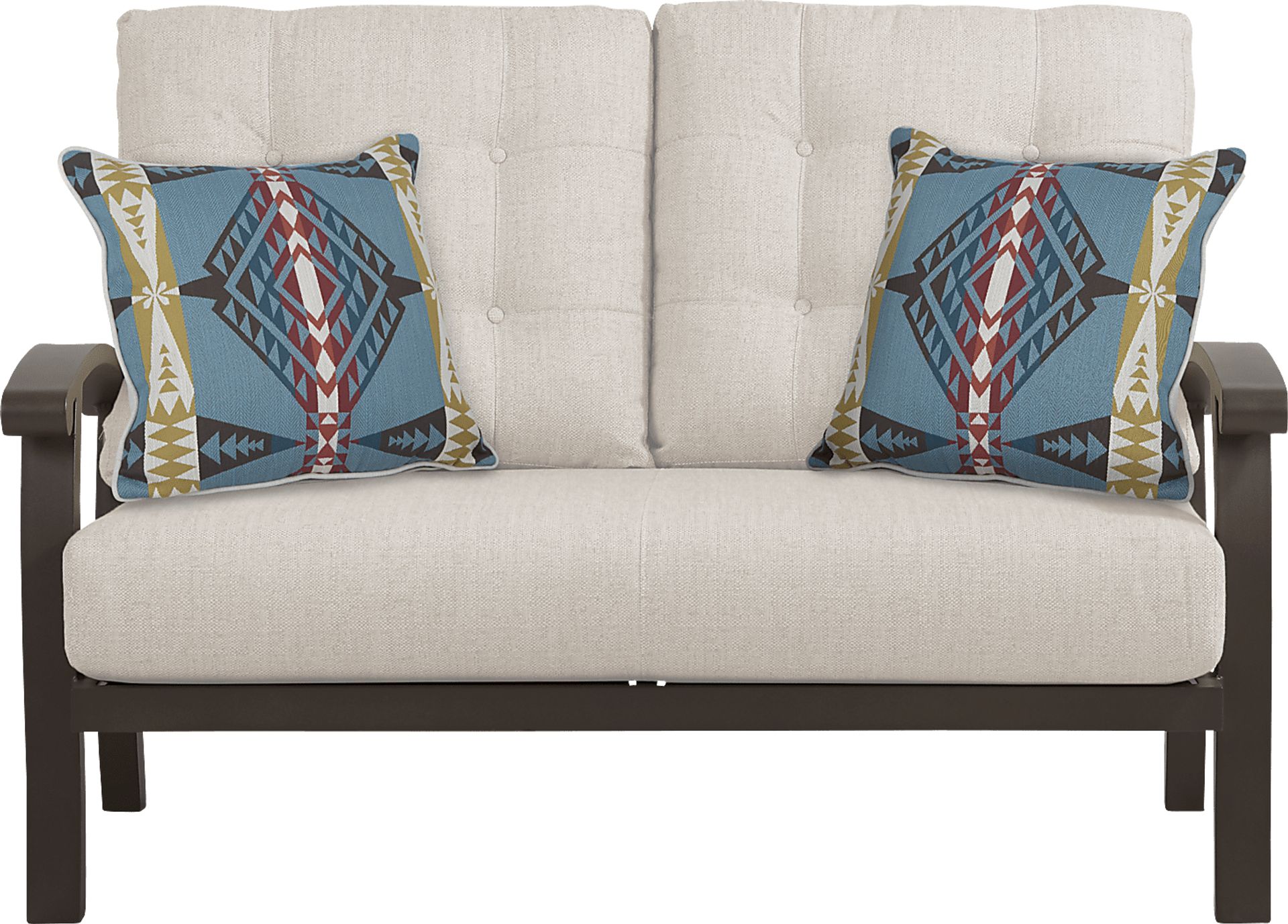 Lake Breeze Aged Bronze Outdoor 4 Pc Seating Set with Wren Cushions - Image 2