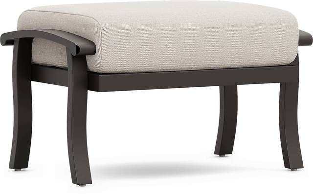 Lake Breeze Aged Bronze Outdoor Ottoman with Desert Cushion - Thumbnail - Image 1