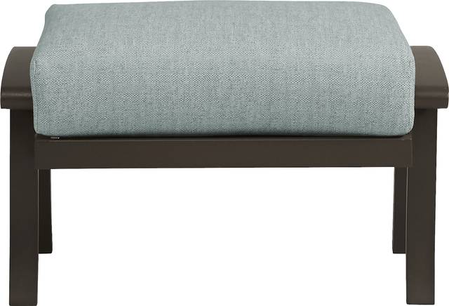 Lake Breeze Aged Bronze Outdoor Ottoman with Mist Cushion - Thumbnail - Image 2