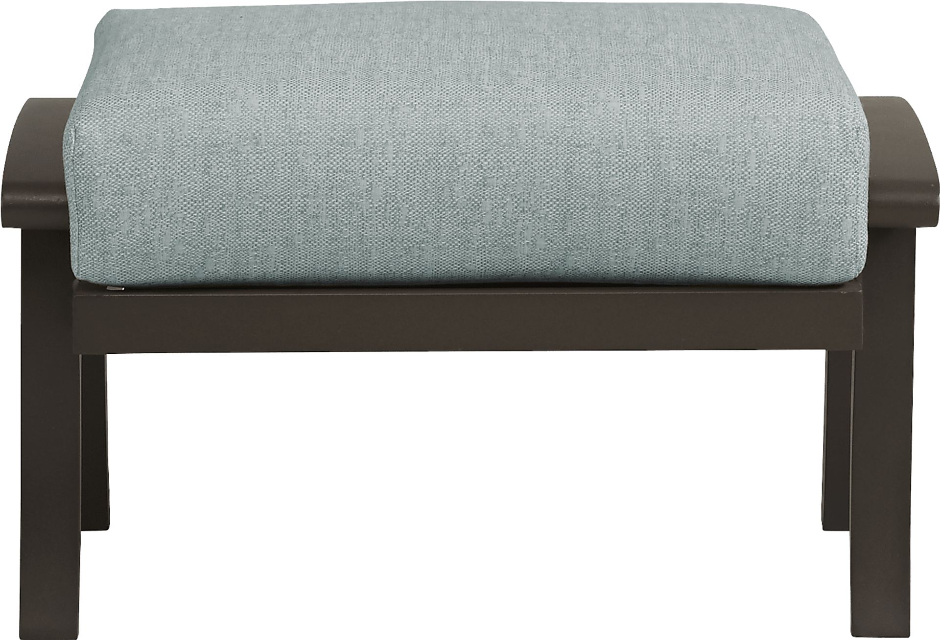 Lake Breeze Aged Bronze Outdoor Ottoman with Mist Cushion - Image 2