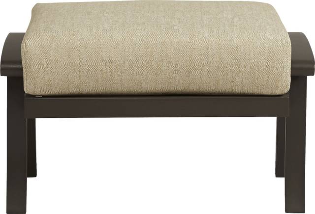 Lake Breeze Aged Bronze Outdoor Ottoman with Straw Cushion - Thumbnail - Image 2