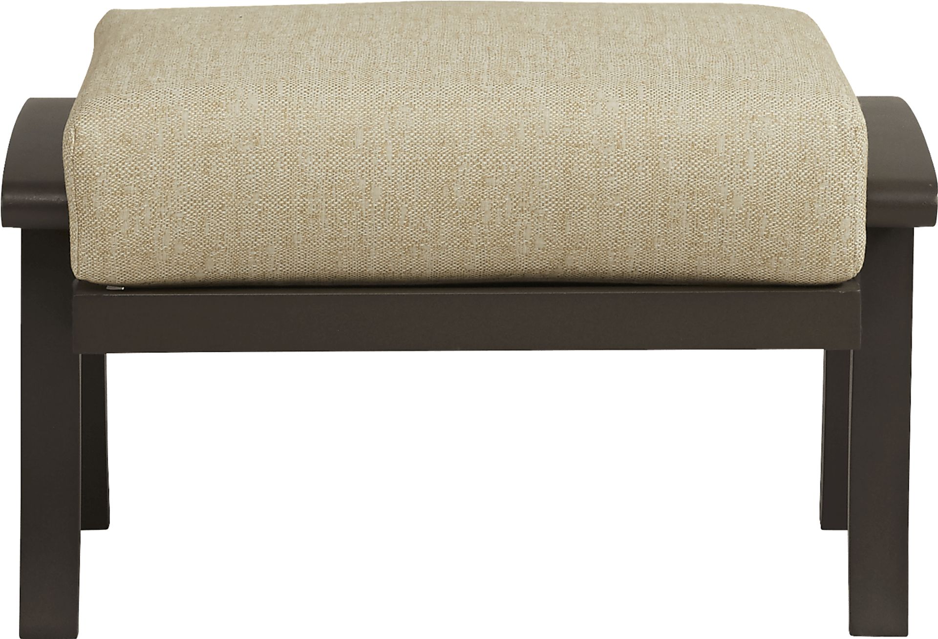 Lake Breeze Aged Bronze Outdoor Ottoman with Straw Cushion - Image 2