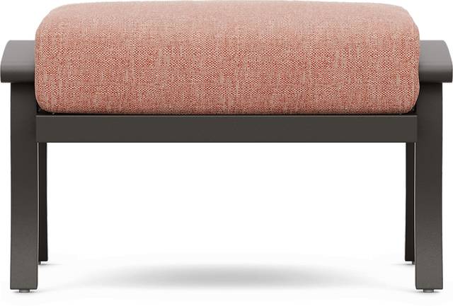 Lake Breeze Aged Bronze Outdoor Ottoman with Terracotta Cushion - Thumbnail - Image 2