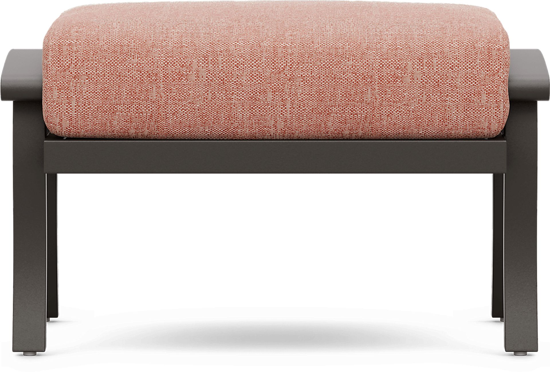 Lake Breeze Aged Bronze Outdoor Ottoman with Terracotta Cushion - Image 2