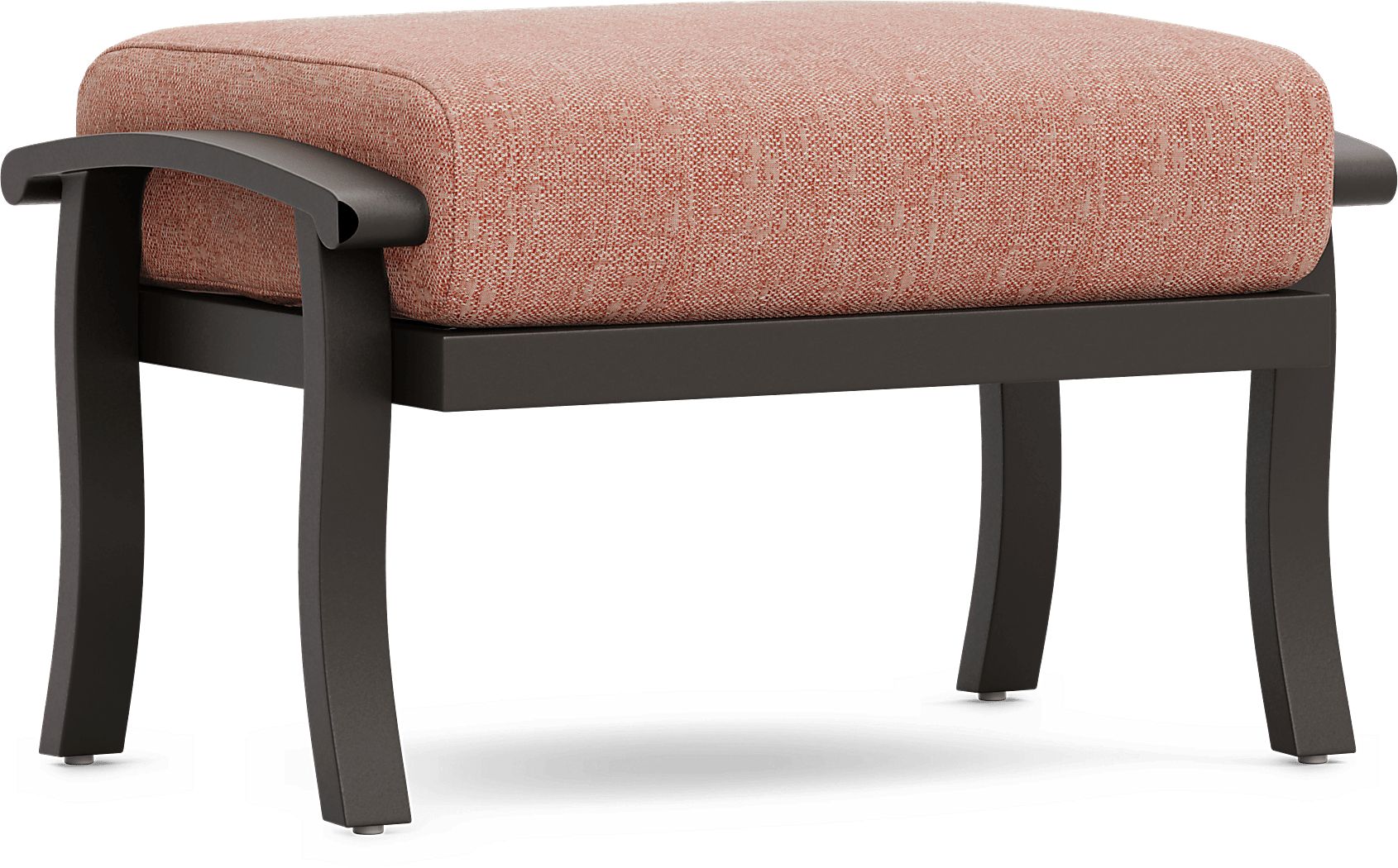 Lake Breeze Aged Bronze Outdoor Ottoman with Terracotta Cushion