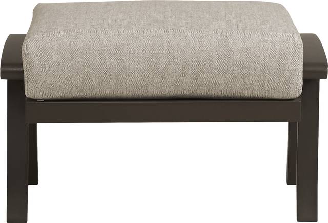 Lake Breeze Aged Bronze Outdoor Ottoman with Wren Cushion - Thumbnail - Image 2