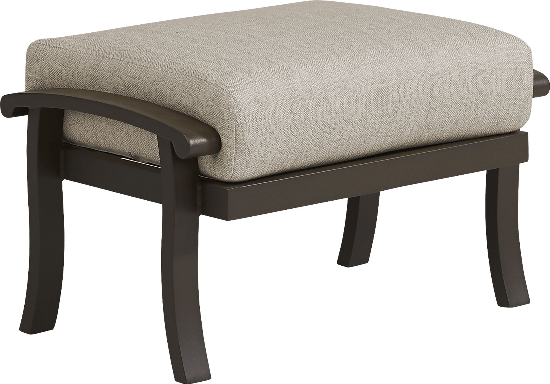 Lake Breeze Aged Bronze Outdoor Ottoman with Wren Cushion - Image 1