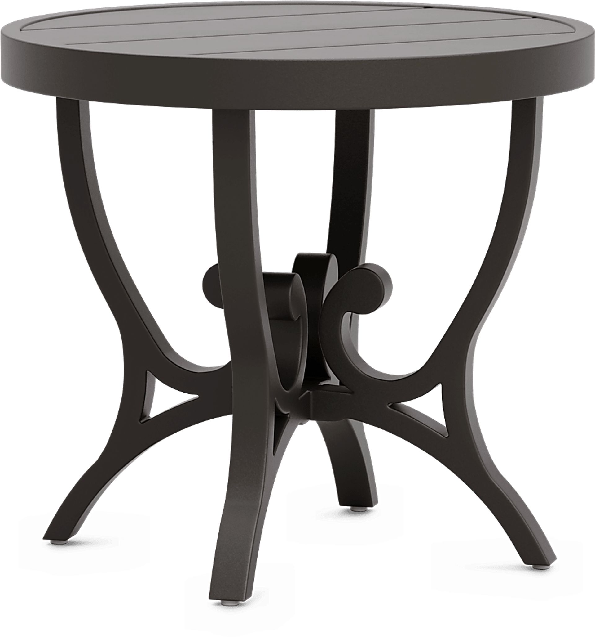 Lake Breeze Aged Bronze Outdoor Round End Table - Image 1