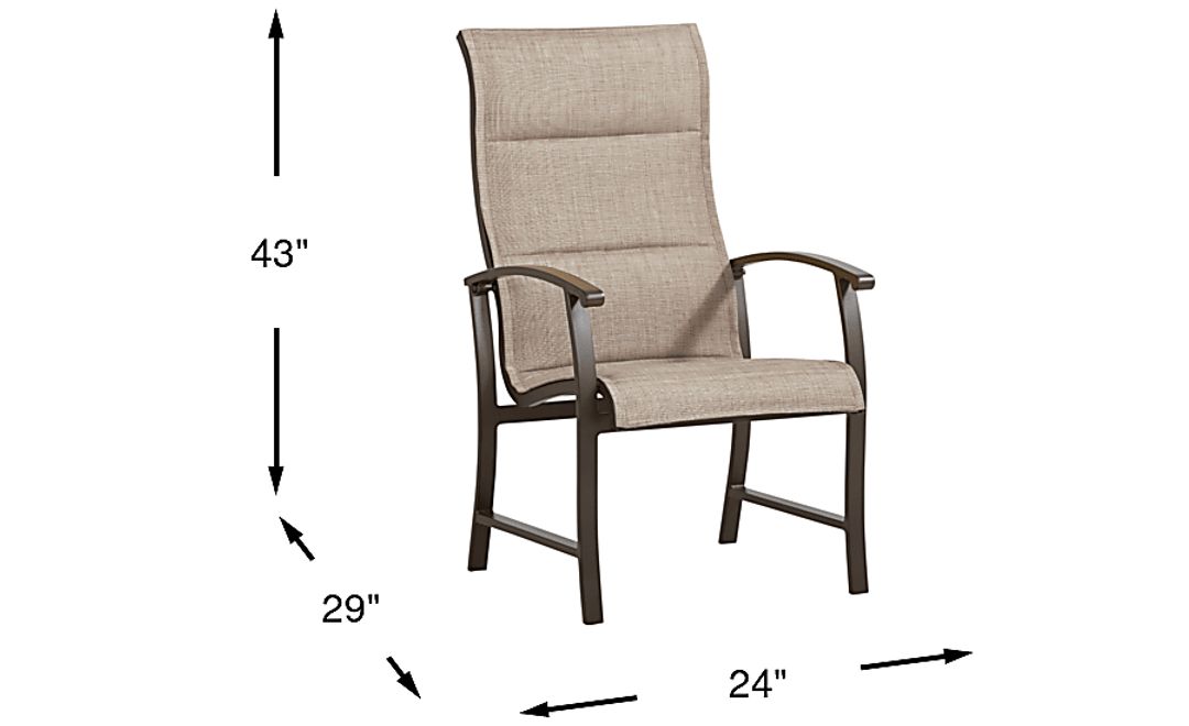 Lake Breeze Aged Bronze Outdoor Sling Dining Chair