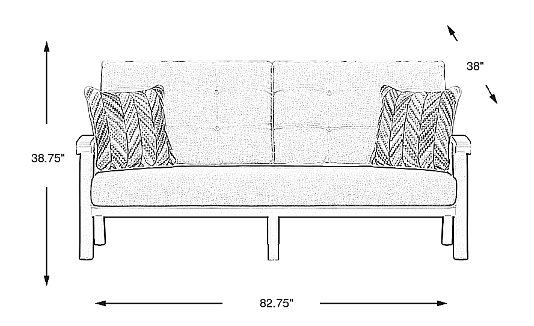Lake Breeze Aged Bronze Outdoor Sofa with Desert Cushions