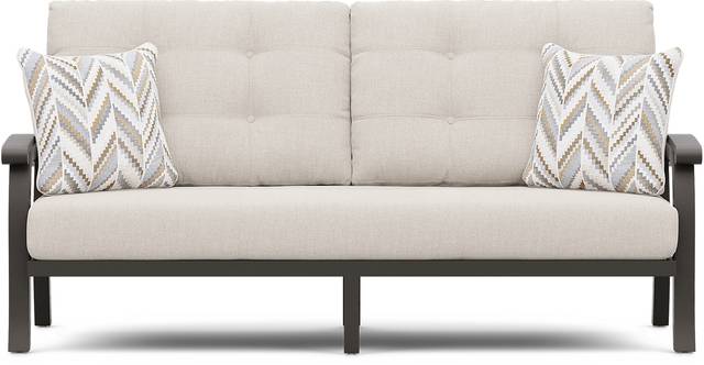 Lake Breeze Aged Bronze Outdoor Sofa with Desert Cushions - Thumbnail - Image 1