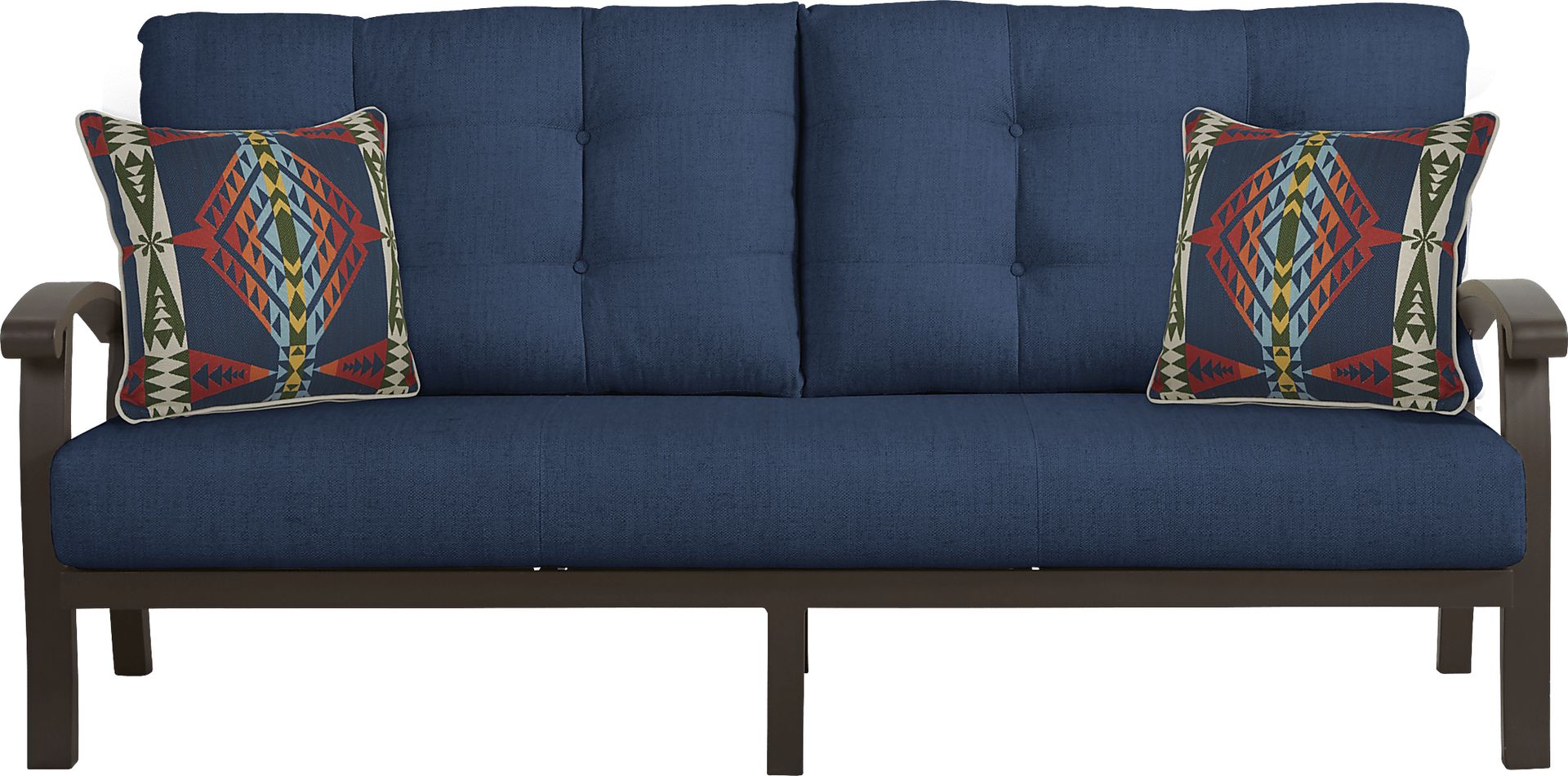 Lake Breeze Aged Bronze Outdoor Sofa With Ink Cushions - Image 1