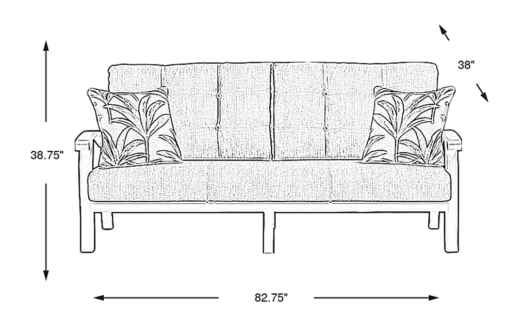 Lake Breeze Aged Bronze Outdoor Sofa with Mist Cushions