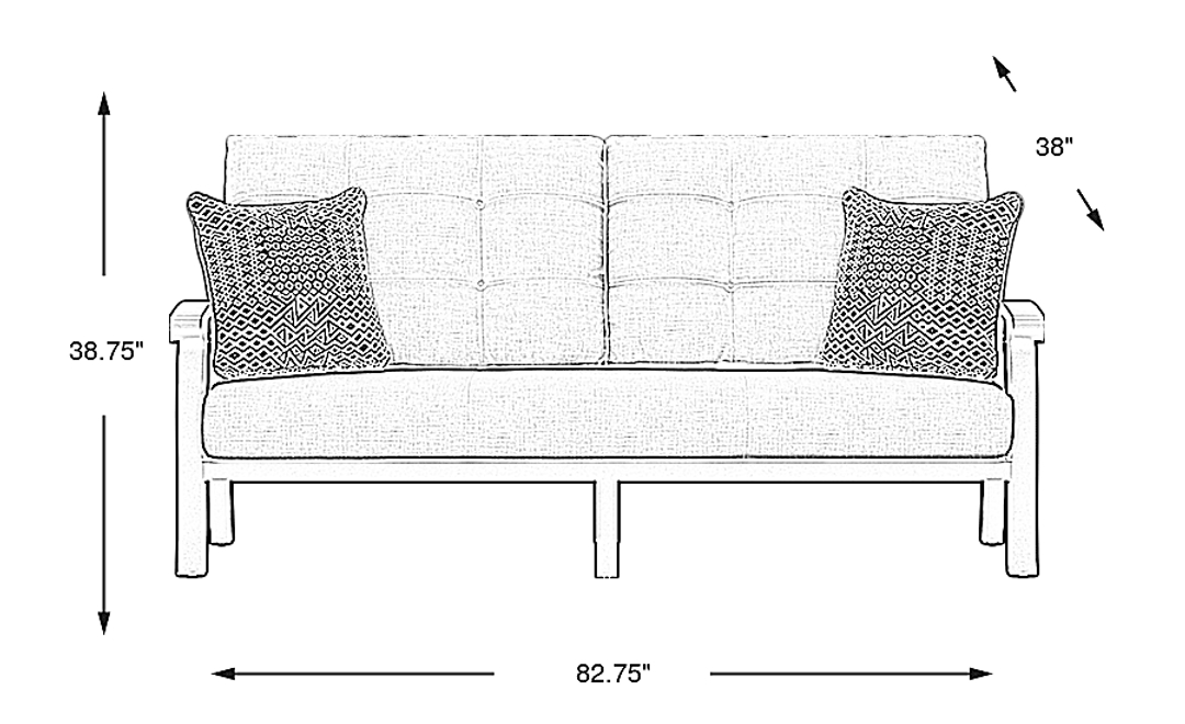 Lake Breeze Aged Bronze Outdoor Sofa with Parchment Cushions