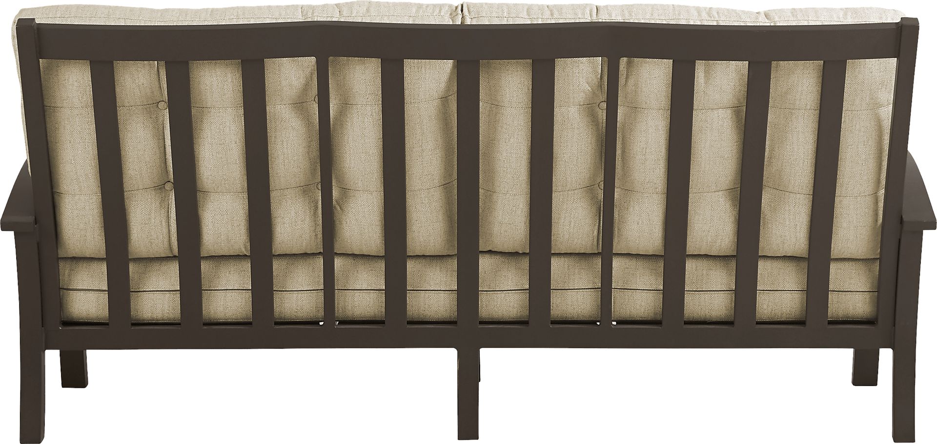 Lake Breeze Aged Bronze Outdoor Sofa with Straw Cushions - Image 3